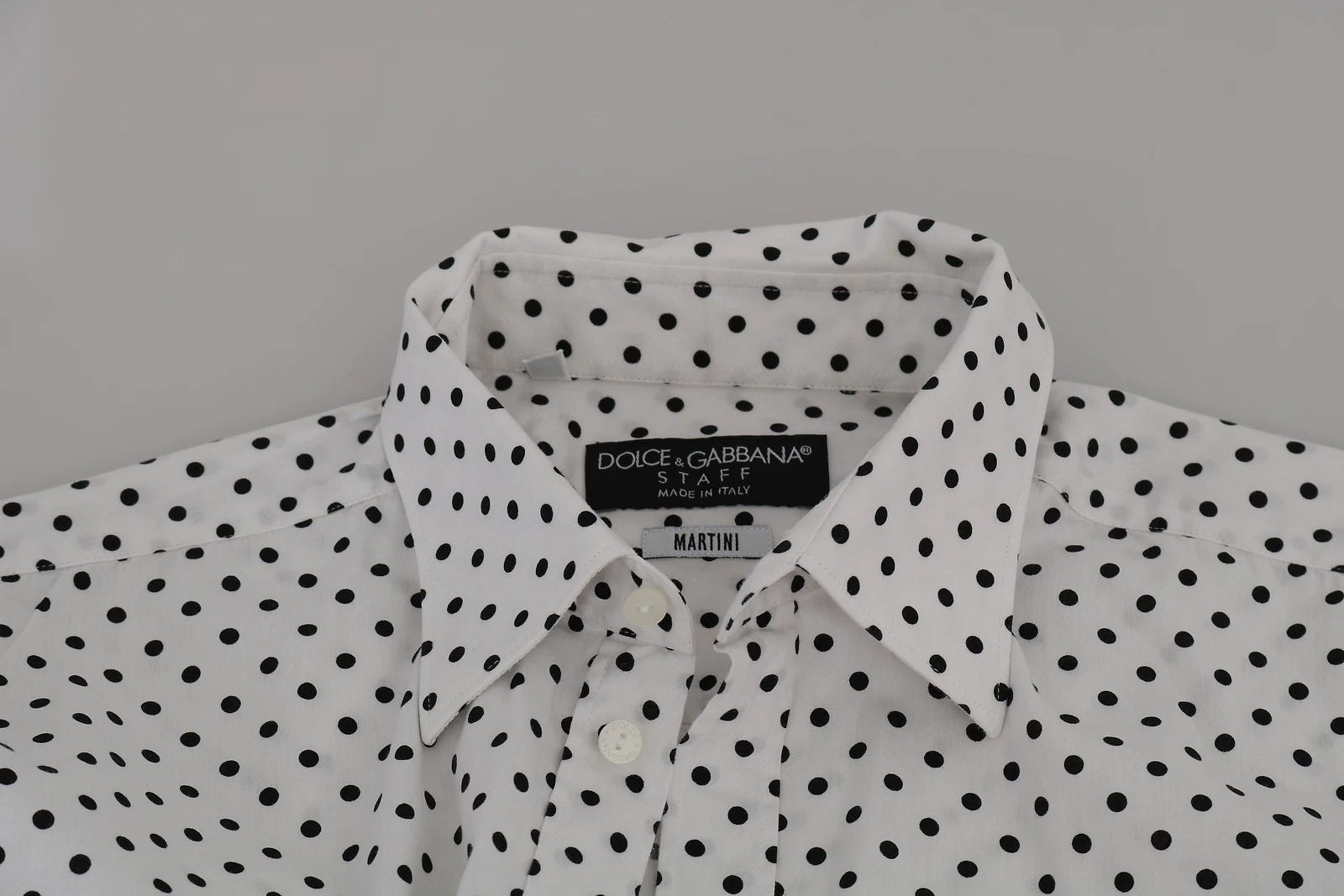 Dolce & Gabbana White Polka Dot Dress Formal MARTINI Shirt